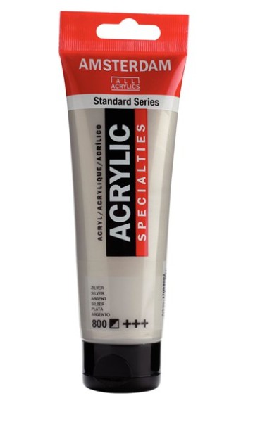 Amsterdam All Acrylic 120 ML 800 Zilver Amsterdam All Acrylic 120 ML 800 Zilver