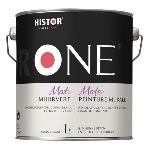 Histor One Muurverf Mat Vochtregulerend & Afwasbaar LN Histor One Muurverf Mat Vochtregulerend & Afwasbaar LN