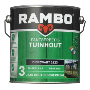 Rambo Pantserbeits Tuinhout ZG Dekkend 1123 2.5 Liter Diepzwart
