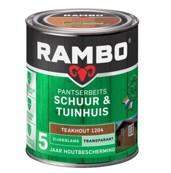 Rambo Pantserbeits Tuinhout ZG Transparant 750 ML 1204 Teak Hout