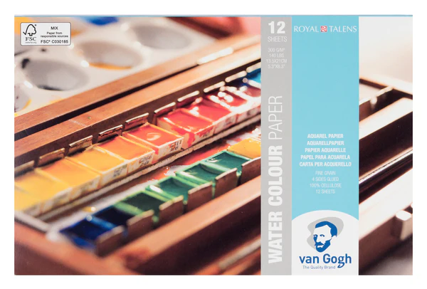 van Gogh Waterverf Papier 12 Vel 13.5 x 21 cm van Gogh Waterverf Papier 12 Vel 13.5 x 21 cm